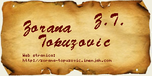 Zorana Topuzović vizit kartica